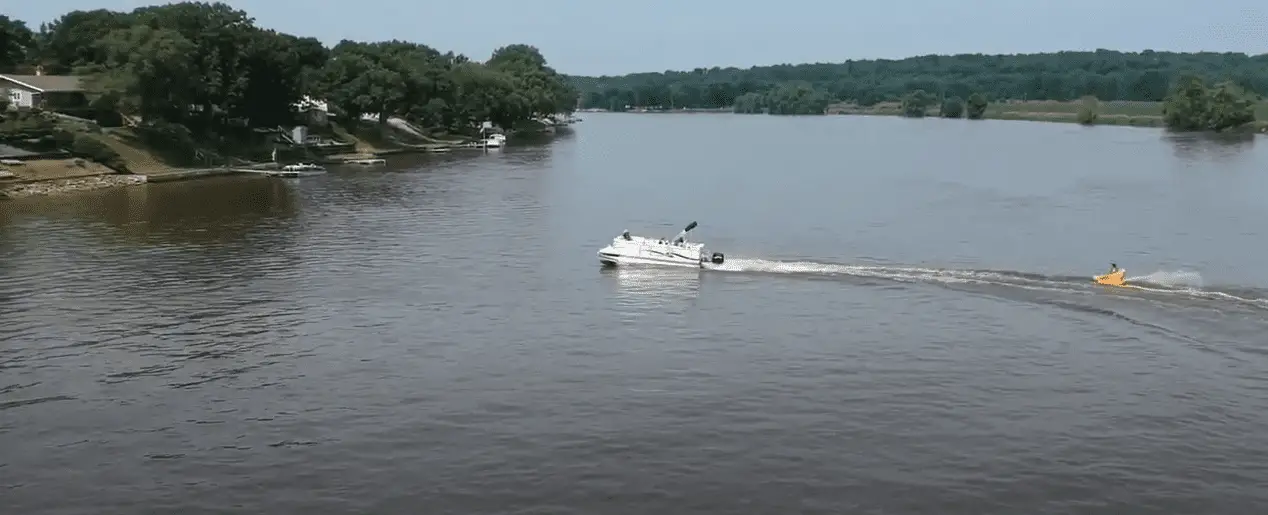 tubing with a pontoon boat tubing with a pontoon boat