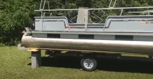 how to lift your pontoon boat off the trailer bunks