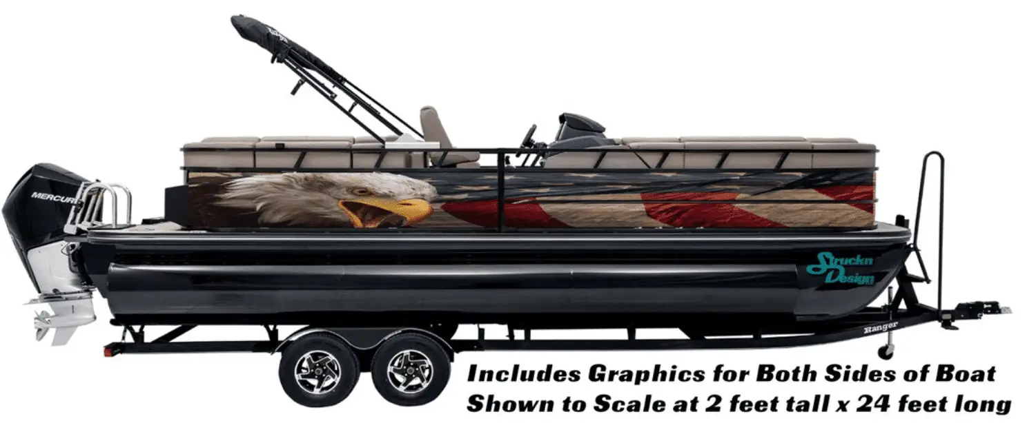 american flag with eagle pontoon wrap american flag with eagle pontoon wrap