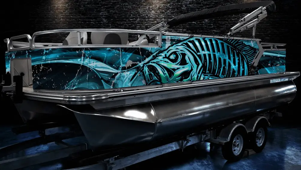 bone fish pontoon boat decal design