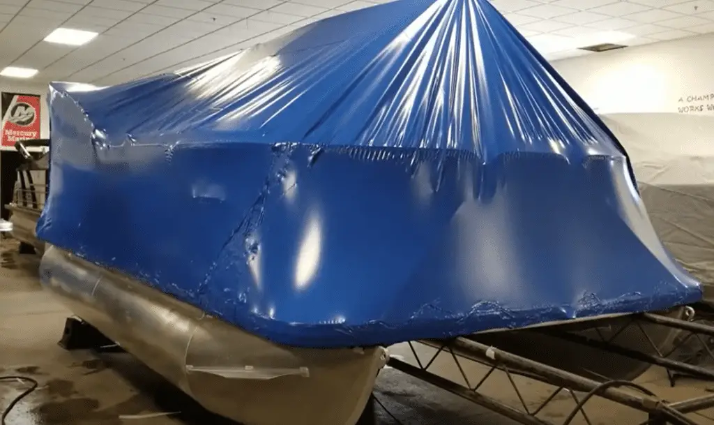 how to shrink wrap a pontoon boat